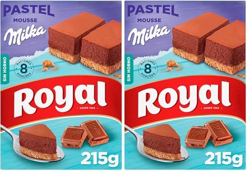 Royal Pastel Mousse de Chocolate Milka, Preparado en Polvo 8 Raciones, Pack 215 g (Paquete de 2)