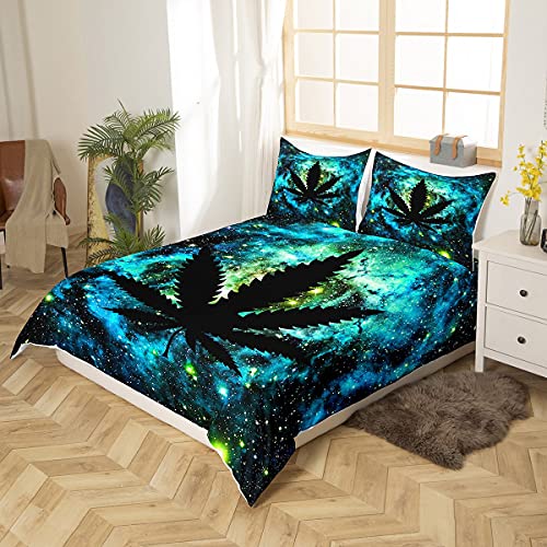 Housse de couette feuilles de cannabis lit King espace ciel - 3