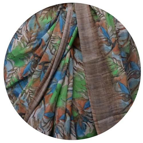 Image of MIRCHI FASHION Saree for Woman Cotton Blend Printed | Traditional Ethnic Sari for Ceremonial Use and Farewell with Blouse Piece