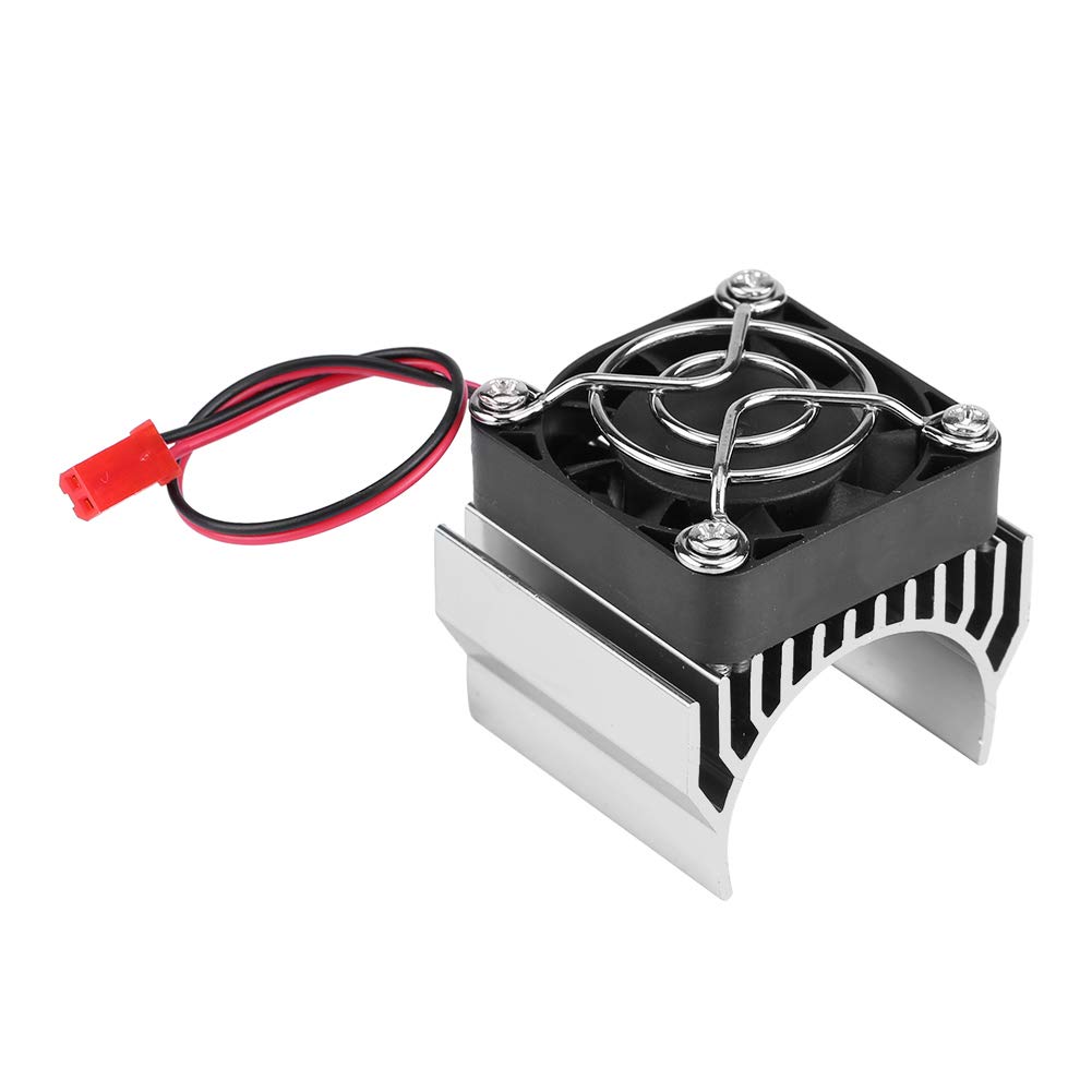 1/10 RC Aluminum Alloy Heat Sink With Cooling Fan for 540/550 / 3650 Motor RC Car (Silver)