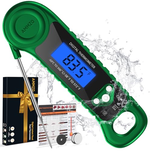 Image of AMMZO Digital Meat Thermometer for Grilling, Candy Thermometer Instant Read Food Thermometer Waterproof with Backlight for Cooking, Deep Fry, BBQ, Grill, Smoker and Roast (Green)