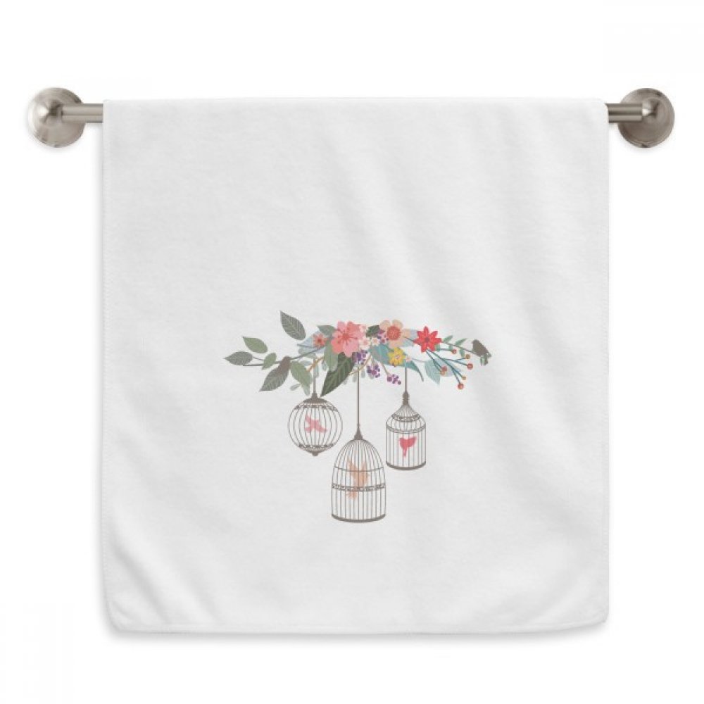 Serviette douce motif Cage Fleurs : confort absorbant pour vos invités