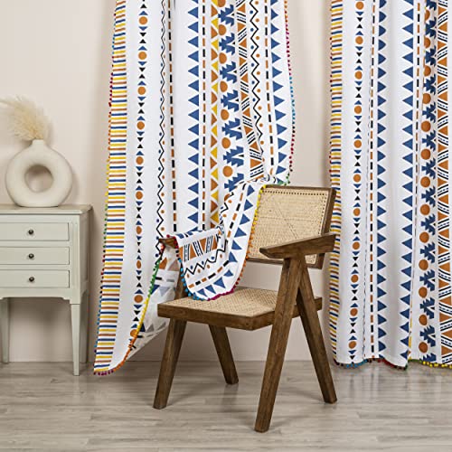 Best Curtain Sets: Festive Blackout vs Sheer 36 HOMEMONDE Premium Cotton Grommet Opaque Curtain with Multicolor P...