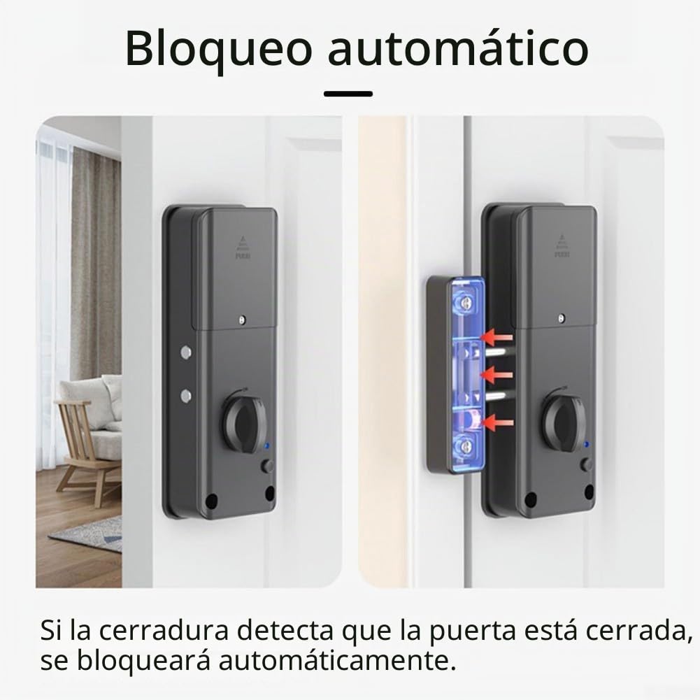 Cerradura de puerta invisible inteligente, cerradura electrónica para puerta de madera para interiores, cerradura de puerta ForTuya APP/tarjeta, cerradura con accesorios de tornillo de tarjeta