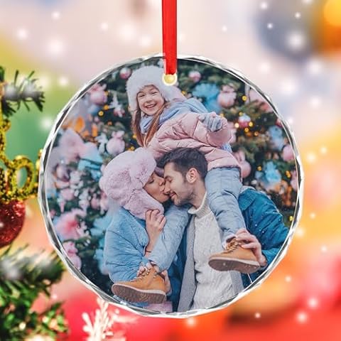 Personalized Christmas Ornament 2024 Personalized First Christmas Ornaments Custom Crystal Christmas Ornament for Newly Couple, Kids, Family, Christmas Tree Decor, Gifts Cover