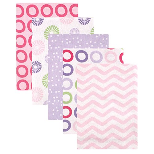 Image of Luvable Friends Unisex Baby Cotton Flannel Receiving Blankets, Pink Pinwheel, One Size