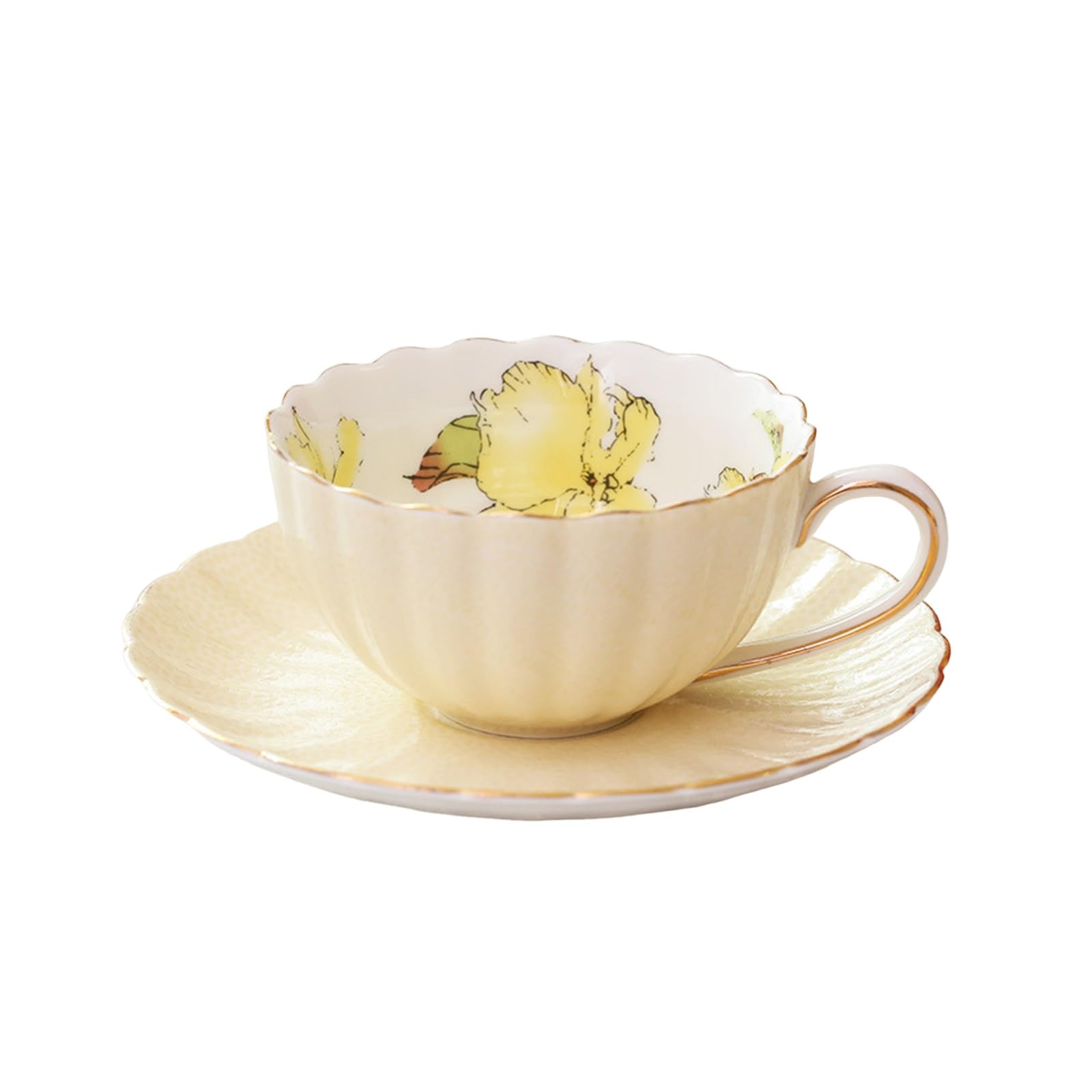 Zestaw porcelanowych spodków do filiżanek kawy | Wielokolorowy zestaw porcelanowych filiżanek do kawy na imprezę w kawiarni Home Office(Yellow)