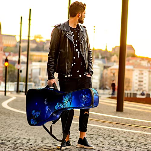 Housse de guitare imperméable Oxford avec bandoulière réglable Motif papillons lumineux Bleu - Les Beatles, Paul McCartney, John Lennon, RIngo Starr, George Harrison Housse de guitare imperméable Oxford avec bandoulière réglable Motif papillons lumineux Bleu – Image 7