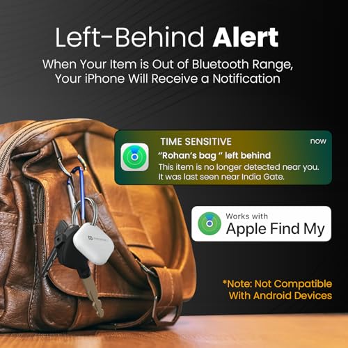 Image of Portronics LOCA Item Finder with Upto 1 Year Battery Life, Bluetooth Tracker,MFi Certified, Item Locater for Keys, Wallets, Luggage, Gadgets etc,Only iOS Compatible with Apple Find My App