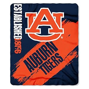 Northwest NCAA Auburn Tigers Fleece Throw Blanket, 50″ x 60″, Painted