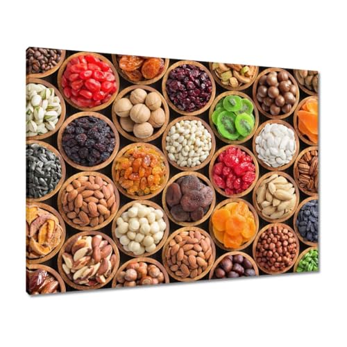 Peinture fruits secs et noix toile premium 80 x 60 cm H9560M