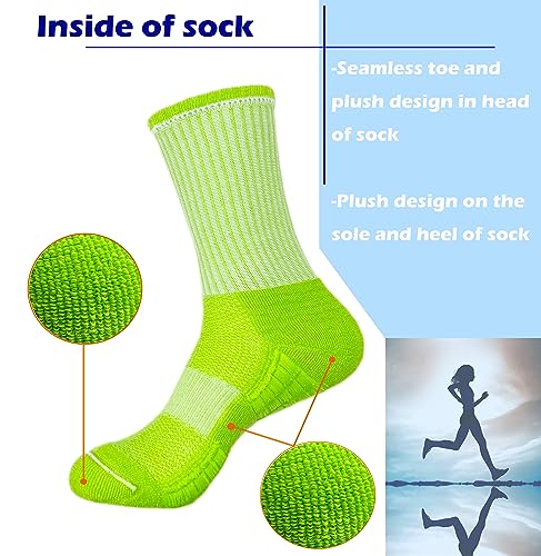 Hycome 4Pairs Socks Sport Running Calf Socks Performance Cushioned Breathable Crew Socks for Men Women3
