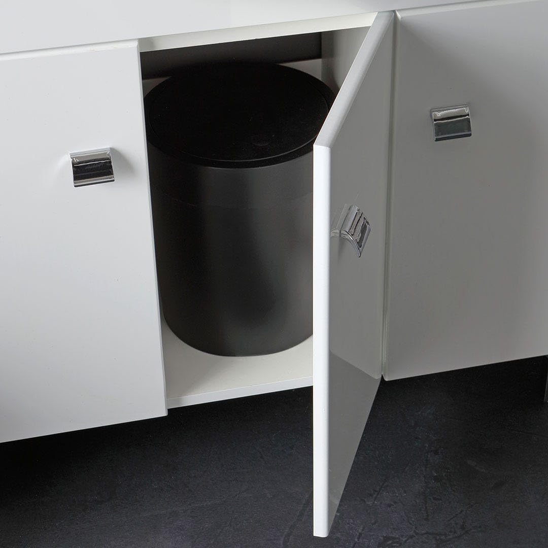 Kiamami Valentina Mobile Bagno a Terra 85 cm 3 Ante Bianco Lucido Smeraldo