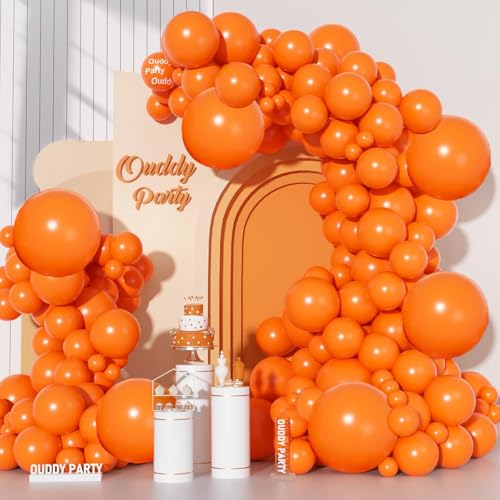 Image of Ouddy Party 129Pcs Orange Balloons Arch Garland Kit 18 12 10 5 Inch
