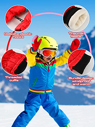 SATINIOR 6 Pairs Kids Toddler Winter Mittens Waterproof Snow Mittens for Boys Girls 3-5 Years Warm Toddler Mittens Ski Mittens for Cold Weather Outdoor Activities4