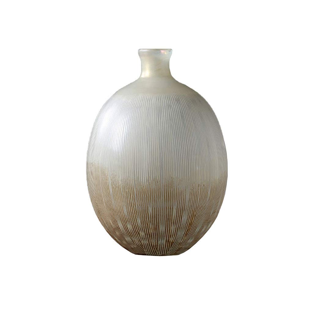 Generic Jarrón, Jarrón de Vidrio Hecho a Mano Sala de Estar Mesa de Café Dormitorio Ornamento de Oficina Jarrón de Cuello Estrecho Jarrón de Boca Pequeña/Brown/17 * 4,5 * 26 cm