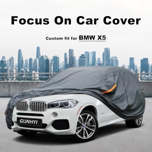 Image of GUNHYI Premium Car Cover Custom Fit BMW X5 (2007-2026), 16 Layers Heavy Duty Car Cover Waterproof All Weather with Zipper Door for Sun Rain Snow Dust Uv Protection