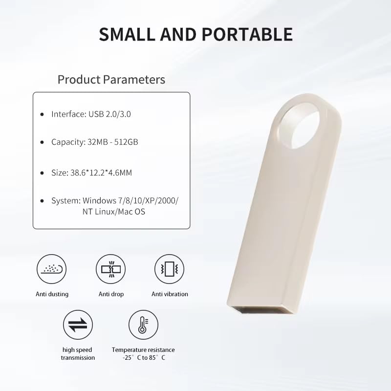 Image of 4GB Mini Pendrive with Keychain, Metal USB Flash Drive, Silver, USB 2.0 Interface, High Speed Data Transfer, Corporate Gifting, 1Pc, Bulk Customizable CGXX251