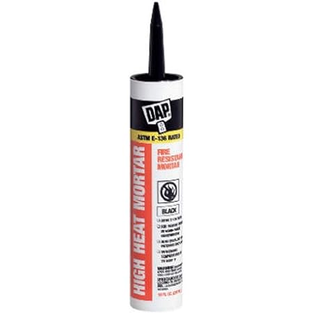 DAP 7079818854 High Heat Mortar Fire Stop Caulk, 10 Fl Oz, Black