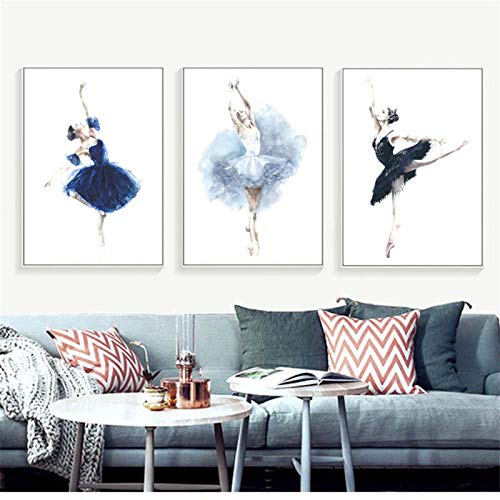 Ballet danse fille peinture toile pour habiller un grand mur vide de chambre