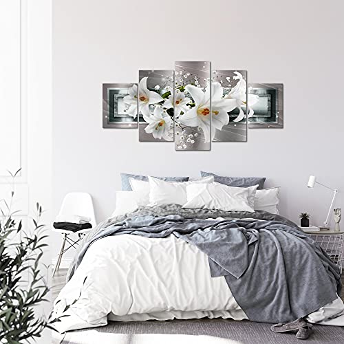 Runa Art - Quadri Fiori Gigli 200 x 100 cm 5 Pezzi...