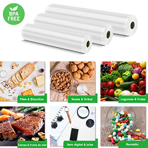 Saco a Vacuo Comida Com Ranhuras Armazenamento Alimento Multiuso Brastoy