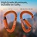 FVW 3 Pieces Heavy Duty Climbing Carabiners, 25KN UIAA Certified Auto Locking Rock Climbing Carabiners Clips for Hammocks, Swing, Locking Dog Leash and Harness, Camping, Hiking & Utility (Orange)