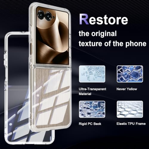 Image of Case for Motorola Razr Ultra 2026 /Razr Ultra 2025, Military Grade Drop Protection Phone Case, Yellowing Resistant, Anti-Scratch Hard PC Back, Shockproof Ultra-Thin Protective Cover, Clear