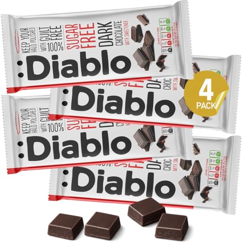Diablo Sugar-Free Dark Chocolate Bar Maltitol Sweetened 4 x 85g