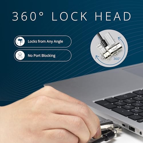 Image of Kensington Universal 3-in-1 2.0 Keyed Laptop Lock, Fits T-bar, Nano, N17, Wedge-Shaped Lock Types, 6-Foot Computer Security Locking Cable, Compatible with Dell, HP, Lenovo, K63389WW