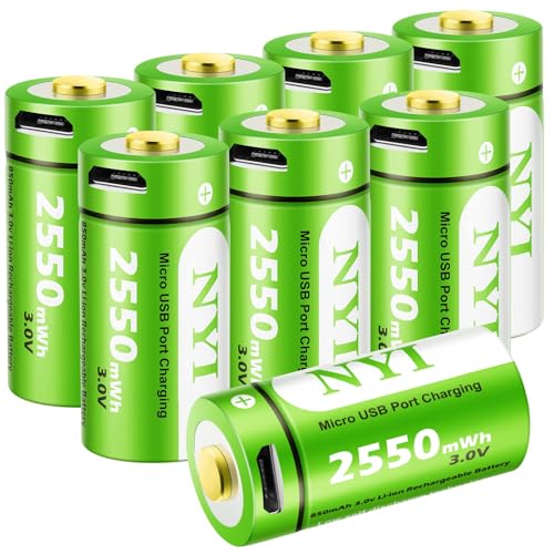 NYI 8 Pack Replacement Batteries Compatible with Arlo Wireless Security Cameras VMC3030 VMK3200 VMS3330 3530 3V 2250mWH High Capacity Battery with Micro USB Port for Flashlight Polaroid Microphone