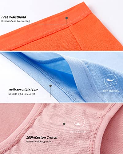 CULAYII Women's Cotton Bikini Panties, High-Cut Full Coverage Elastic Cool Durable Underwear Multipack - 10 Pack, S