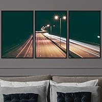 3 Piece Framed Canvas Wall Art Colorful Industrial Lights Canvas Prints Home Artwork Decoration for Living Room,Bedroom - 16