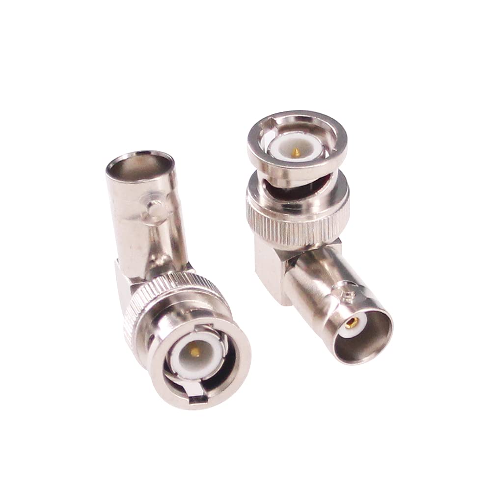 RFaha 2pcs BNC Male to BNC Female Right Angle RF Coax Coaxial Adapter Connector 50ohm(F101-2) - Image 2