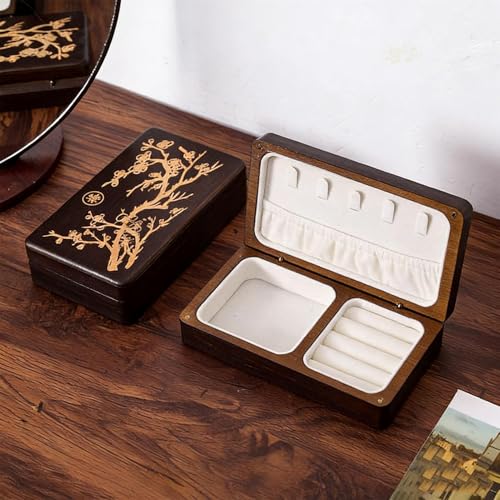 Organizador de madera para joyas de 16x9x4 cm compacto 5