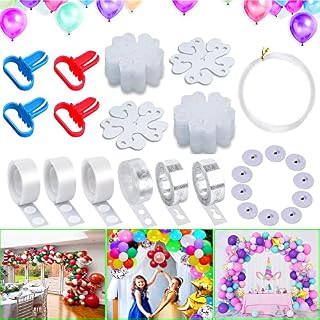 Balloon Garland Arch Kit Reusable 41Pcs, DIY Balloon Tape Strip Hooks String Knotters Glue Sticky Dots and Ballon Flower Clips for Party Weddings Birthday Christmas Balloons Arch Garland Maker Kit