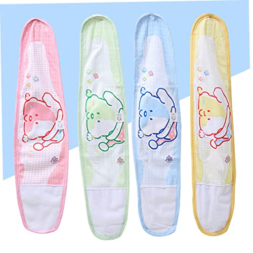 Image of 4Pcs Adjustable Cartoon Newborn Navel Band Soft Cotton Belly Protection for Infants Assorted Colors