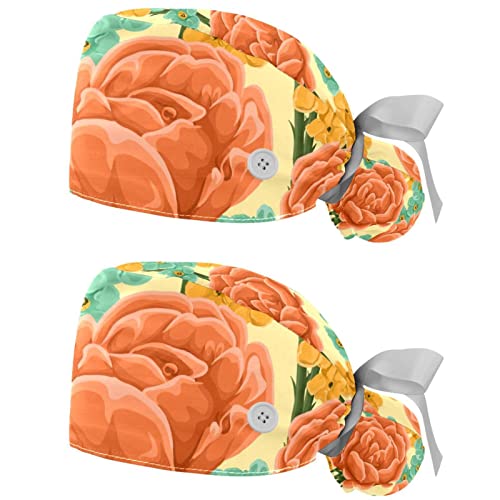 Chapeaux de travail JDEZ casquettes bouffantes respirantes hommes femmes motif belle fleur