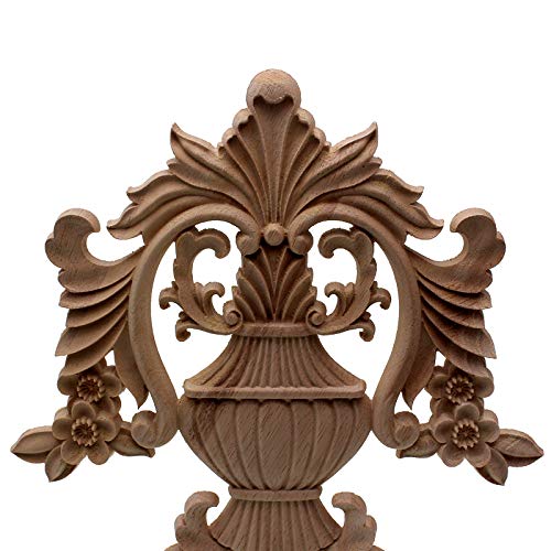 Wood Carved Decal Corner Applique Home Furniture Wall Cabinet Door Decorative Wooden Miniature Craft 38X50Cm #TOP4