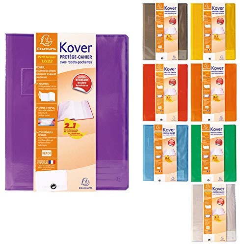 EXACOMPTA - Protège-cahier Transparent 24x16cm - PVC Rigide - Made In France - Pour Cahier Standard