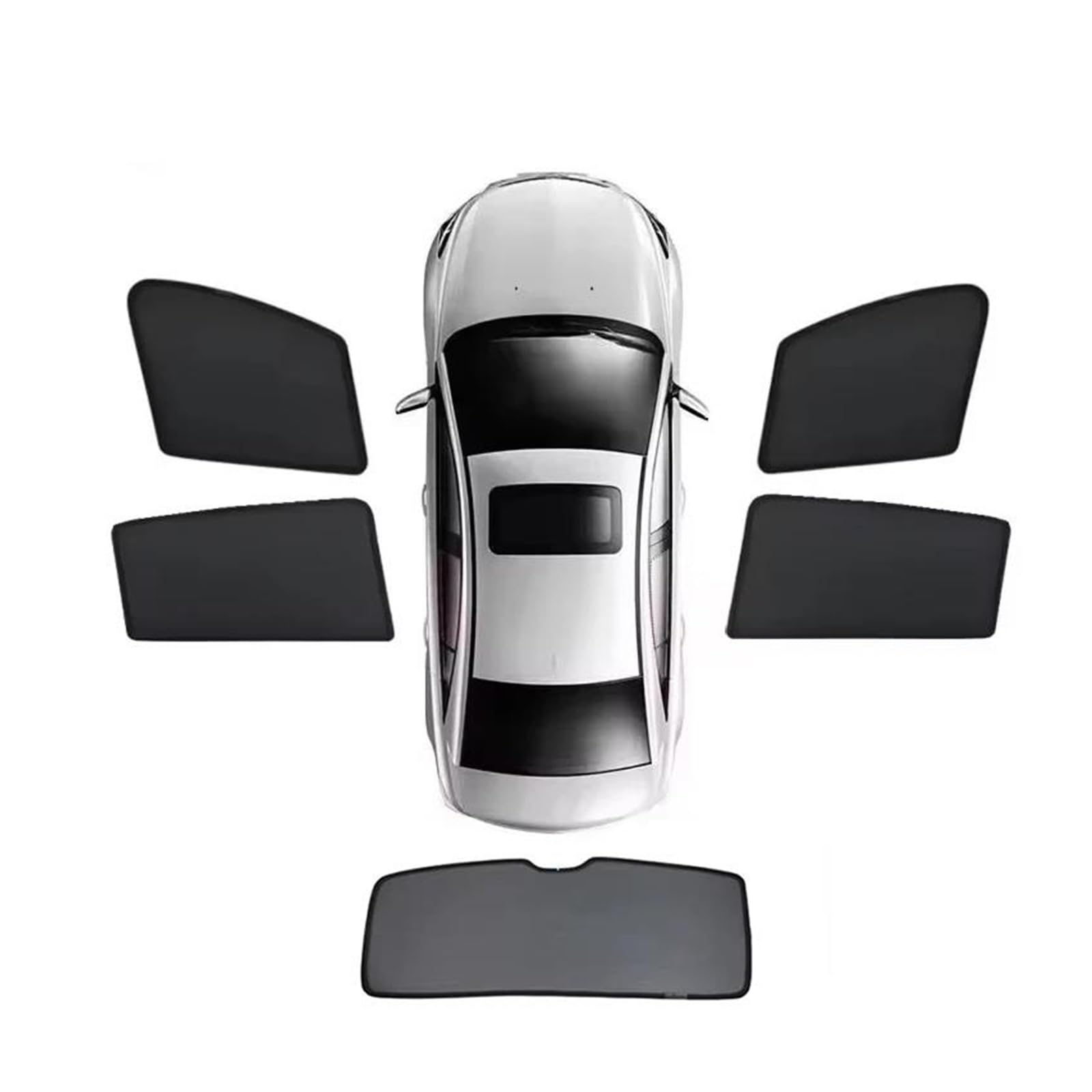 Parasol Coche Lateral Ventana Lateral Parasol Magnético para Parabrisas Y Viseras Laterales para Cayenne para E3 2019-2025 Cortinas Divisorias Coche(5PCS Set)