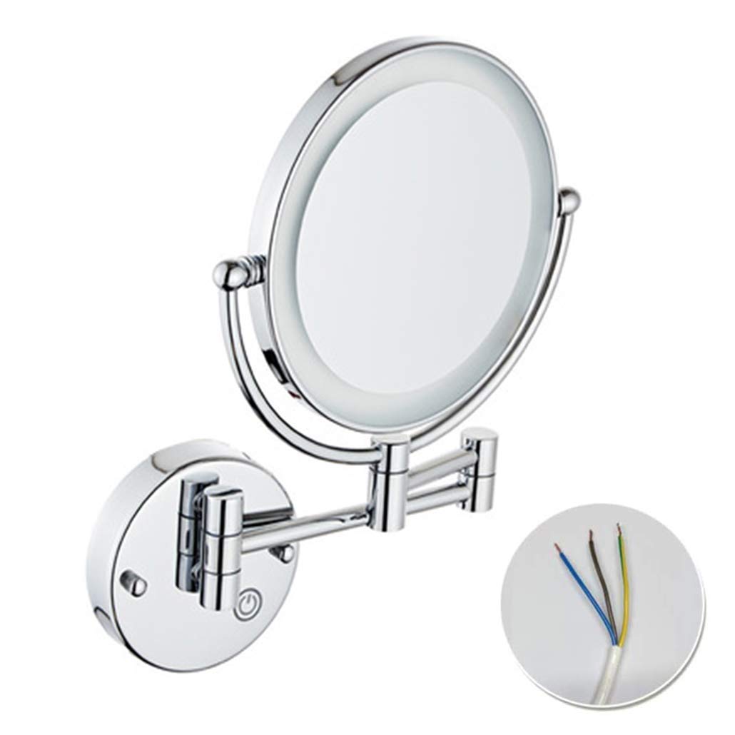 Miroir de maquillage LED 5X JCAKES pivotant à 360° pour la salle de bain