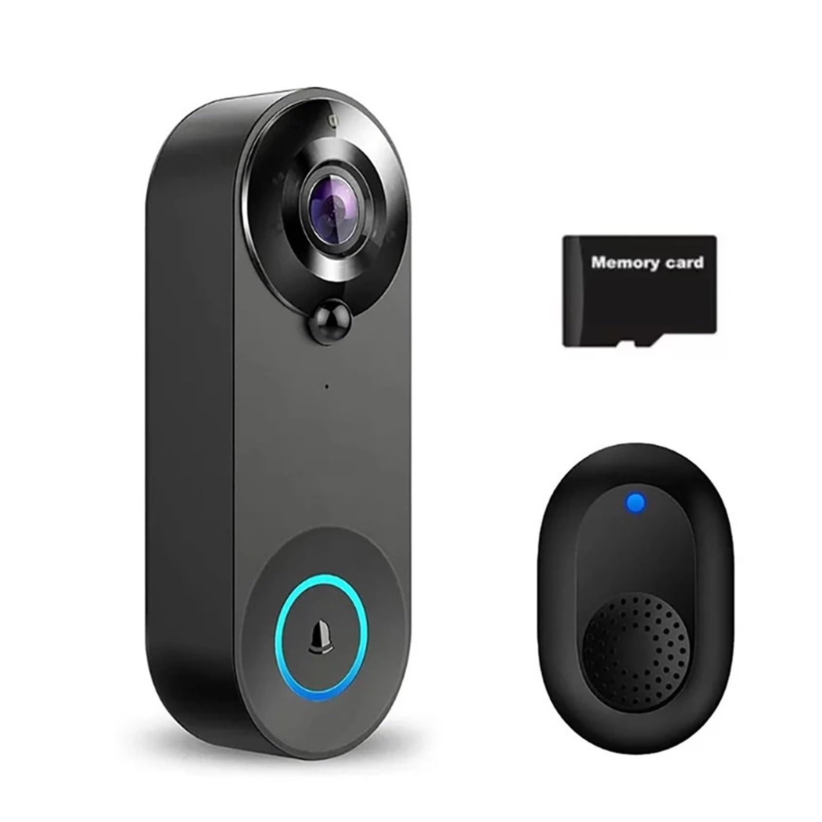 Hvsyvvsrl With 128Gb Card Video Doorbell Camera 1080P Wifi Door Bell Smart Home Security Motion Detect Night Vision Two Way Audio Intercom Two Way Audio(With 128Gb Card)
