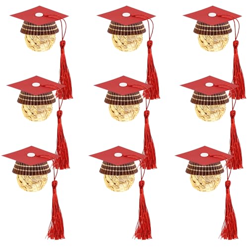 POUYRBA Graduation Cap Chocolate Decorations, 50pcs Black and Dark Blue 2026 Graduation Party Set for Chocolates Candies (red) by POUYRBA - Used condition - US$5.97