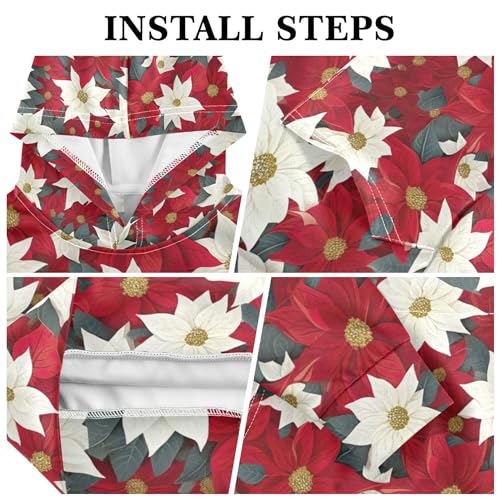 Kids Hoodies Sweaters Christmas Poinsettia Flower Hooded Sweatshirts with Big Pockets for Boys Girls B04000533