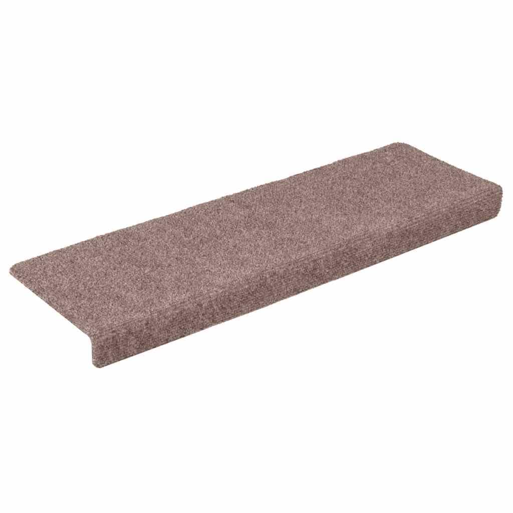 Stufenmatten Selbstklebend 20 Stück 65x21x4 cm Creme Rechteckiger Rand Treppenstufen Matten, Teppich Innen für Treppen, rutschfest Stufenmatten Treppenteppich