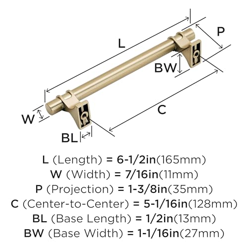 Image of Amerock | Cabinet Pull | Champagne Bronze | 5-1 /16 inch (128 mm) Center to Center | Davenport | 1 Pack | Drawer Pull | Drawer Handle | Cabinet Hardware
