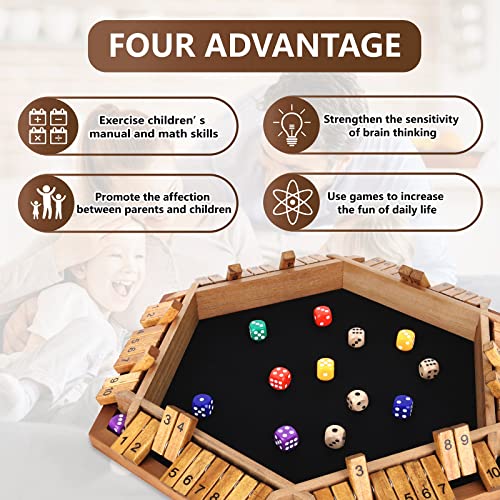 Nicecho Shut The Box Juego de Mesa de Madera para 2-6 Jugadores miniatura 4