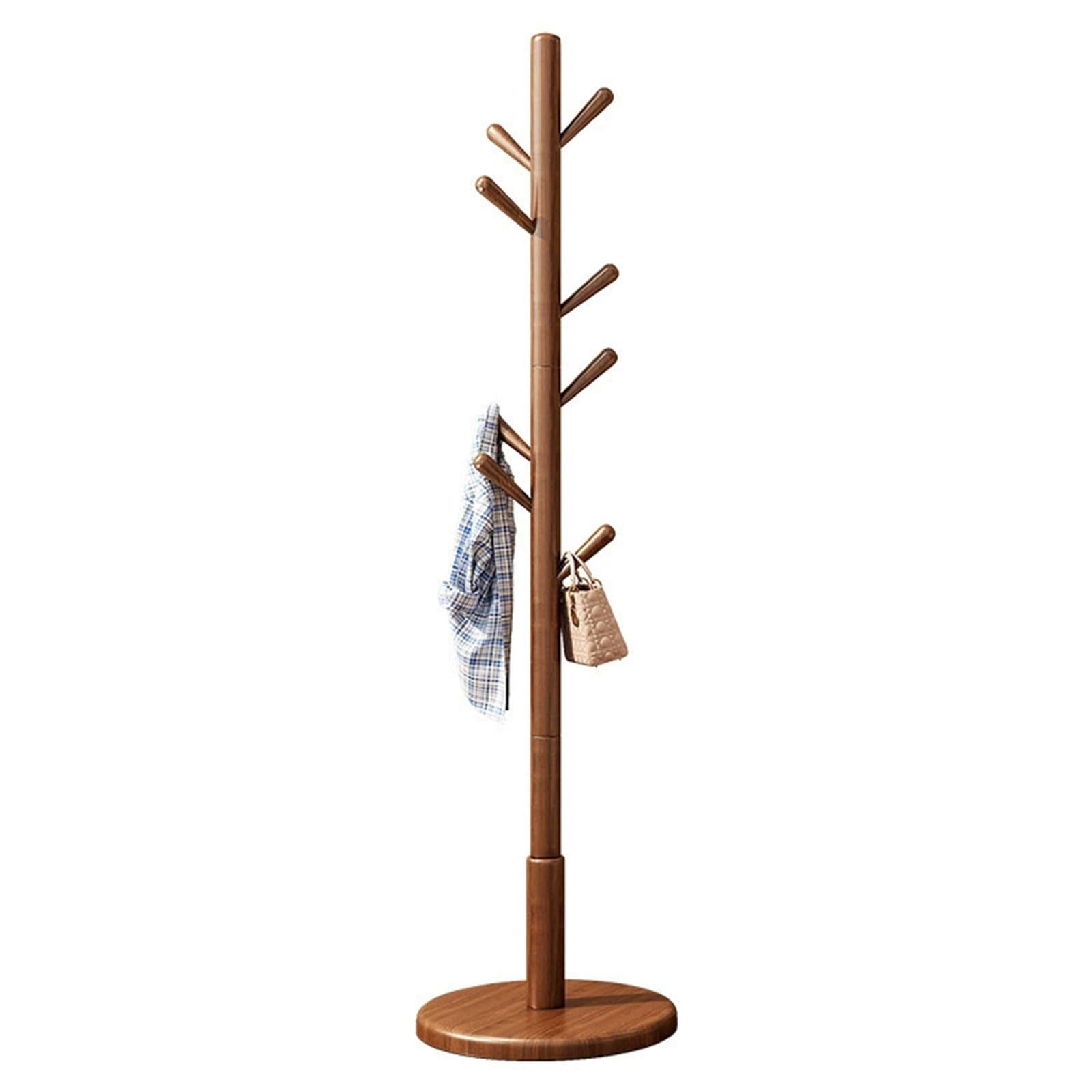 Porte-manteau sur pied en bois pour ranger chapeaux et vestes