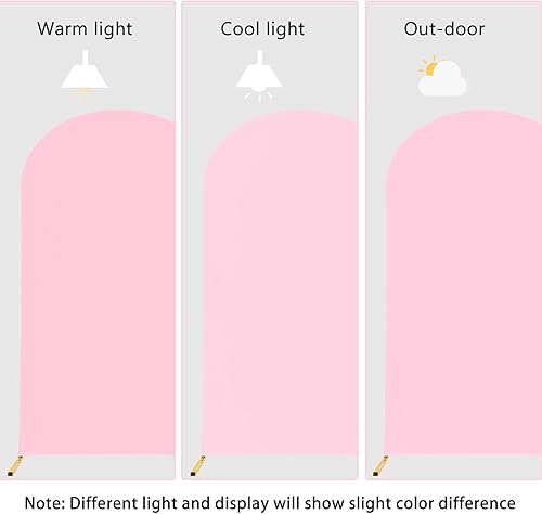 Miniatura 6 de Cubierta de arco de boda ajustable de elastano de 7.2 pies, cubierta de fondo de arco rosa con parte superior redonda para boda, fiesta de